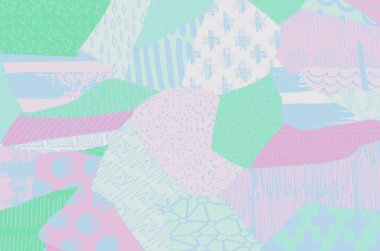 Soyut siyah konturlar, el vektör desen çizdi. Geometrik tarzı Retro soyut desen. Soyut çok renkli geometrik desen.