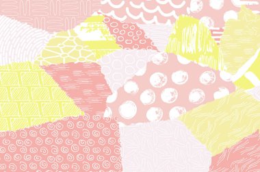 Soyut siyah konturlar, el vektör desen çizdi. Geometrik tarzı Retro soyut desen. Soyut çok renkli geometrik desen.