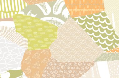 Soyut siyah konturlar, el vektör desen çizdi. Geometrik tarzı Retro soyut desen. Soyut çok renkli geometrik desen.