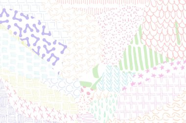 Soyut siyah konturlar, el vektör desen çizdi. Geometrik tarzı Retro soyut desen. Soyut çok renkli geometrik desen.