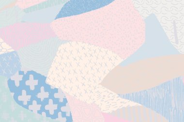 Soyut siyah konturlar, el vektör desen çizdi. Geometrik tarzı Retro soyut desen. Soyut çok renkli geometrik desen.