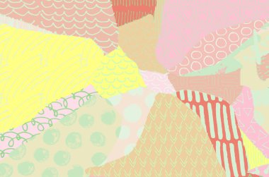 Soyut siyah konturlar, el vektör desen çizdi. Geometrik tarzı Retro soyut desen. Soyut çok renkli geometrik desen.