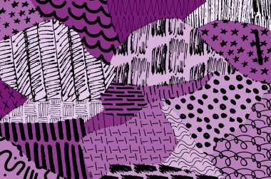 Soyut siyah konturlar, el vektör desen çizdi. Geometrik tarzı Retro soyut desen. Soyut çok renkli geometrik desen.