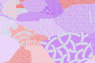 Soyut siyah konturlar, el vektör desen çizdi. Geometrik tarzı Retro soyut desen. Soyut çok renkli geometrik desen.