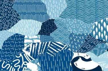 Soyut siyah konturlar, el vektör desen çizdi. Geometrik tarzı Retro soyut desen. Soyut çok renkli geometrik desen.