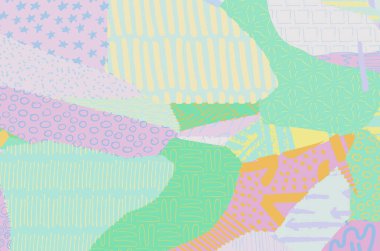 Soyut siyah konturlar, el vektör desen çizdi. Geometrik tarzı Retro soyut desen. Soyut çok renkli geometrik desen.