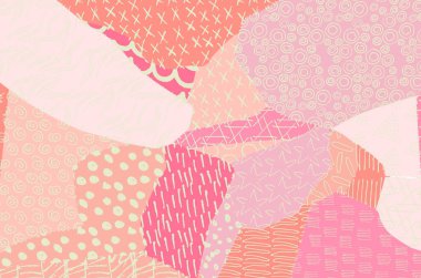 Soyut siyah konturlar, el vektör desen çizdi. Geometrik tarzı Retro soyut desen. Soyut çok renkli geometrik desen.