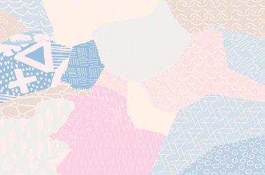 Soyut siyah konturlar, el vektör desen çizdi. Geometrik tarzı Retro soyut desen. Soyut çok renkli geometrik desen.