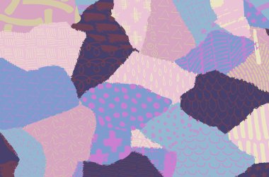 Soyut siyah konturlar, el vektör desen çizdi. Geometrik tarzı Retro soyut desen. Soyut çok renkli geometrik desen.