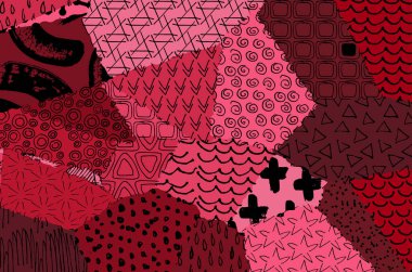 Soyut siyah konturlar, el vektör desen çizdi. Geometrik tarzı Retro soyut desen. Soyut çok renkli geometrik desen.