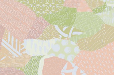 Soyut siyah konturlar, el vektör desen çizdi. Geometrik tarzı Retro soyut desen. Soyut çok renkli geometrik desen.