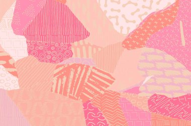 Soyut siyah konturlar, el vektör desen çizdi. Geometrik tarzı Retro soyut desen. Soyut çok renkli geometrik desen.