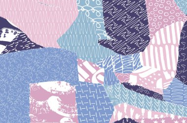 Soyut siyah konturlar, el vektör desen çizdi. Geometrik tarzı Retro soyut desen. Soyut çok renkli geometrik desen.