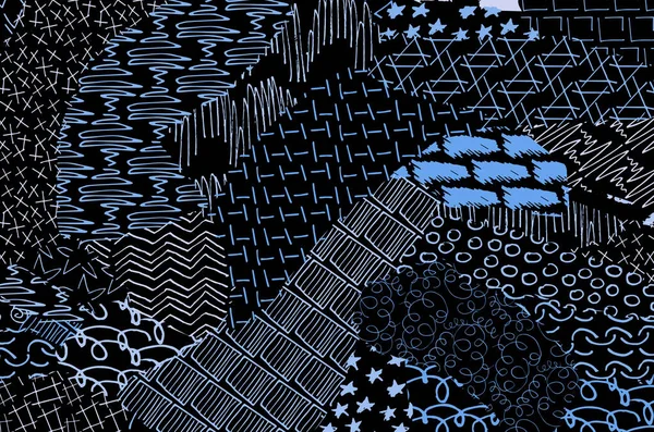 Αφηρημένη Μαύρα Περιγράμματα Χέρι Σκιαγράφησε Διάνυσμα Μοτίβο Ρετρό Αφηρημένη Φαντασία — Διανυσματικό Αρχείο