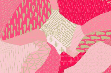 Soyut siyah darbeler, El, Vektör Deseni 'ni çizdi. Geometrik tarzda soyut arkaplan. Soyut çok renkli geometrik desen.