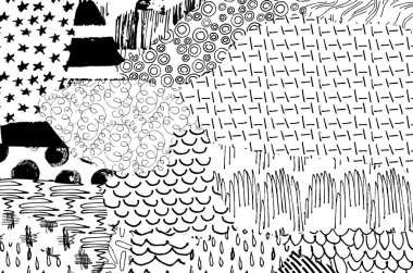 Soyut siyah darbeler, El, Vektör Deseni 'ni çizdi. Geometrik tarzda soyut arkaplan. Soyut çok renkli geometrik desen.