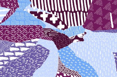 Soyut siyah darbeler, El, Vektör Deseni 'ni çizdi. Geometrik tarzda soyut arkaplan. Soyut çok renkli geometrik desen.