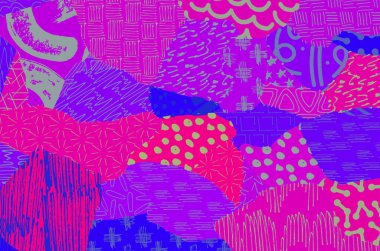 Soyut siyah darbeler, El, Vektör Deseni 'ni çizdi. Geometrik tarzda soyut arkaplan. Soyut çok renkli geometrik desen.