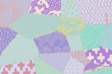 Soyut siyah darbeler, El, Vektör Deseni 'ni çizdi. Geometrik tarzda soyut arkaplan. Soyut çok renkli geometrik desen.