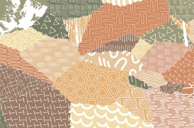 Soyut siyah darbeler, El, Vektör Deseni 'ni çizdi. Geometrik tarzda soyut arkaplan. Soyut çok renkli geometrik desen.