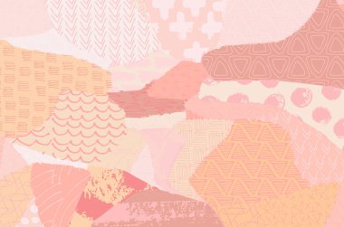 Soyut siyah darbeler, El, Vektör Deseni 'ni çizdi. Geometrik tarzda soyut arkaplan. Soyut çok renkli geometrik desen.