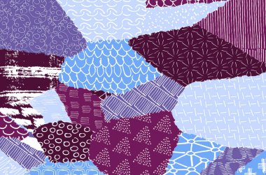 Soyut siyah darbeler, El, Vektör Deseni 'ni çizdi. Geometrik tarzda soyut arkaplan. Soyut çok renkli geometrik desen.