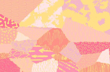 Soyut siyah darbeler, El, Vektör Deseni 'ni çizdi. Geometrik tarzda soyut arkaplan. Soyut çok renkli geometrik desen.