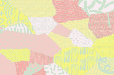 Soyut siyah darbeler, El, Vektör Deseni 'ni çizdi. Geometrik tarzda soyut arkaplan. Soyut çok renkli geometrik desen.