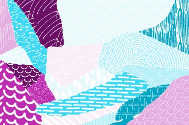 Soyut siyah darbeler, El, Vektör Deseni 'ni çizdi. Geometrik tarzda soyut arkaplan. Soyut çok renkli geometrik desen.