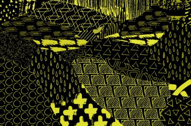 Soyut siyah darbeler, El, Vektör Deseni 'ni çizdi. Geometrik tarzda soyut arkaplan. Soyut çok renkli geometrik desen.