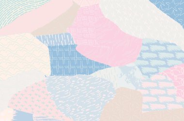 Soyut siyah darbeler, El, Vektör Deseni 'ni çizdi. Geometrik tarzda soyut arkaplan. Soyut çok renkli geometrik desen.