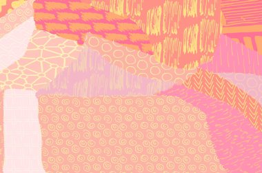 Soyut siyah darbeler, El, Vektör Deseni 'ni çizdi. Geometrik tarzda soyut arkaplan. Soyut çok renkli geometrik desen.