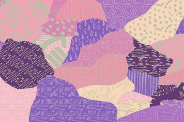 Soyut siyah darbeler, El, Vektör Deseni 'ni çizdi. Geometrik tarzda soyut arkaplan. Soyut çok renkli geometrik desen.