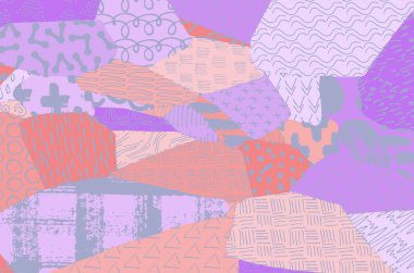 Soyut siyah darbeler, El, Vektör Deseni 'ni çizdi. Geometrik tarzda soyut arkaplan. Soyut çok renkli geometrik desen.