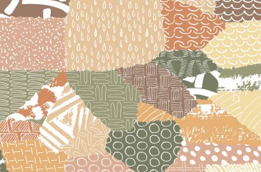 Soyut siyah darbeler, El, Vektör Deseni 'ni çizdi. Geometrik tarzda soyut arkaplan. Soyut çok renkli geometrik desen.