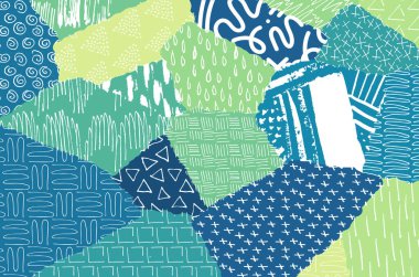 Soyut siyah darbeler, El, Vektör Deseni 'ni çizdi. Geometrik tarzda soyut arkaplan. Soyut çok renkli geometrik desen.