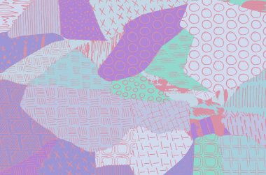 Soyut siyah darbeler, El, Vektör Deseni 'ni çizdi. Geometrik tarzda soyut arkaplan. Soyut çok renkli geometrik desen.