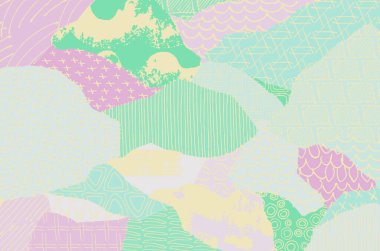 Soyut siyah darbeler, El, Vektör Deseni 'ni çizdi. Geometrik tarzda soyut arkaplan. Soyut çok renkli geometrik desen.