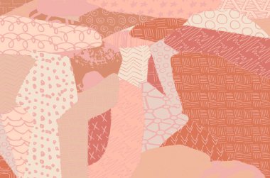 Soyut siyah darbeler, El, Vektör Deseni 'ni çizdi. Geometrik tarzda soyut arkaplan. Soyut çok renkli geometrik desen.