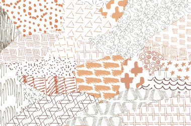 Soyut siyah darbeler, El, Vektör Deseni 'ni çizdi. Geometrik tarzda soyut arkaplan. Soyut çok renkli geometrik desen.