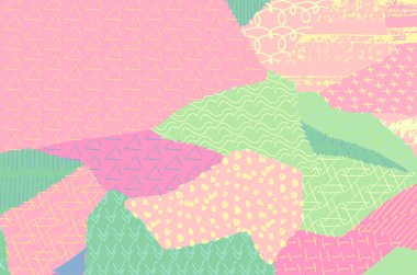 Soyut siyah darbeler, El, Vektör Deseni 'ni çizdi. Geometrik tarzda soyut arkaplan. Soyut çok renkli geometrik desen.