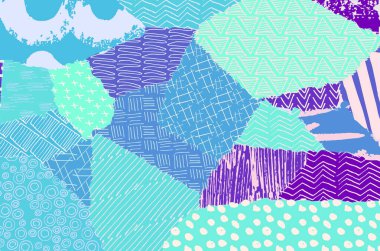 Soyut siyah darbeler, El, Vektör Deseni 'ni çizdi. Geometrik tarzda soyut arkaplan. Soyut çok renkli geometrik desen.