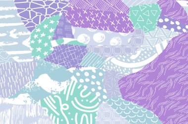 Soyut siyah darbeler, El, Vektör Deseni 'ni çizdi. Geometrik tarzda soyut arkaplan. Soyut çok renkli geometrik desen.