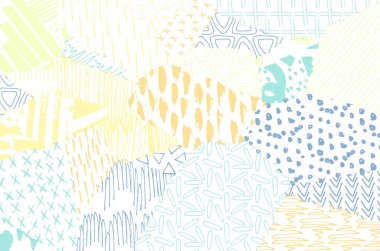 Soyut siyah darbeler, El, Vektör Deseni 'ni çizdi. Geometrik tarzda soyut arkaplan. Soyut çok renkli geometrik desen.