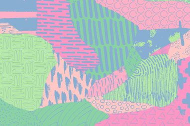 Soyut siyah darbeler, El, Vektör Deseni 'ni çizdi. Geometrik tarzda soyut arkaplan. Soyut çok renkli geometrik desen.