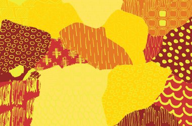 Soyut siyah darbeler, El, Vektör Deseni 'ni çizdi. Geometrik tarzda soyut arkaplan. Soyut çok renkli geometrik desen.