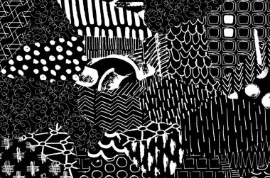 Soyut siyah darbeler, El, Vektör Deseni 'ni çizdi. Geometrik tarzda soyut arkaplan. Soyut çok renkli geometrik desen.