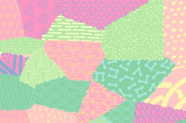 Soyut siyah darbeler, El, Vektör Deseni 'ni çizdi. Geometrik tarzda soyut arkaplan. Soyut çok renkli geometrik desen.