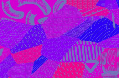 Soyut siyah darbeler, El, Vektör Deseni 'ni çizdi. Geometrik tarzda soyut arkaplan. Soyut çok renkli geometrik desen.