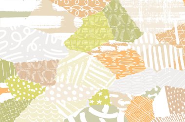 Soyut siyah darbeler, El, Vektör Deseni 'ni çizdi. Geometrik tarzda soyut arkaplan. Soyut çok renkli geometrik desen.